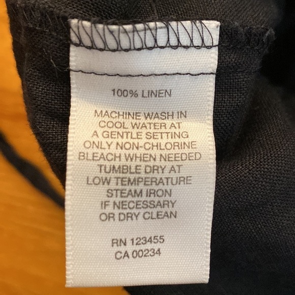 LORD and Taylor linen skirt navy blue slits scalloped hem pockets size small - Picture 13 of 14